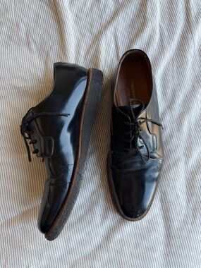Common Projects Classic Black Leather Derby Shoes for Men - Premium Dress Casual